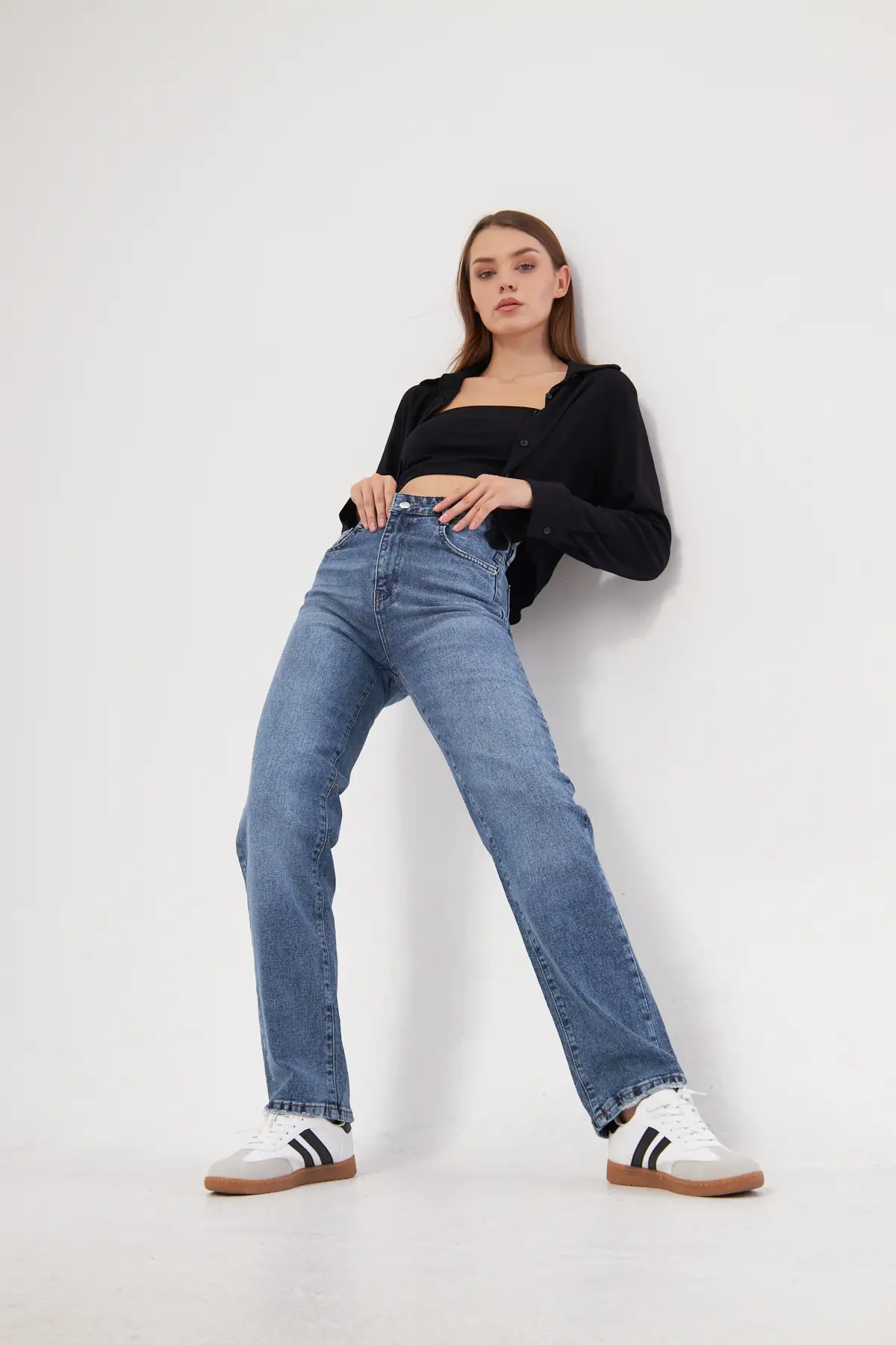 Straight Kadın Kot Pantolon Tint Mavi 1216-201