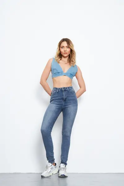 Skinny Kadın Kot Pantolon Tint Mavi 1108-14