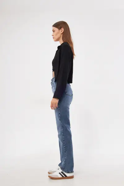 Straight Kadın Kot Pantolon Tint Mavi 1216-201
