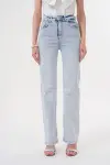 Kadın Wide Leg Pantolon Buz Mavi 1351-108