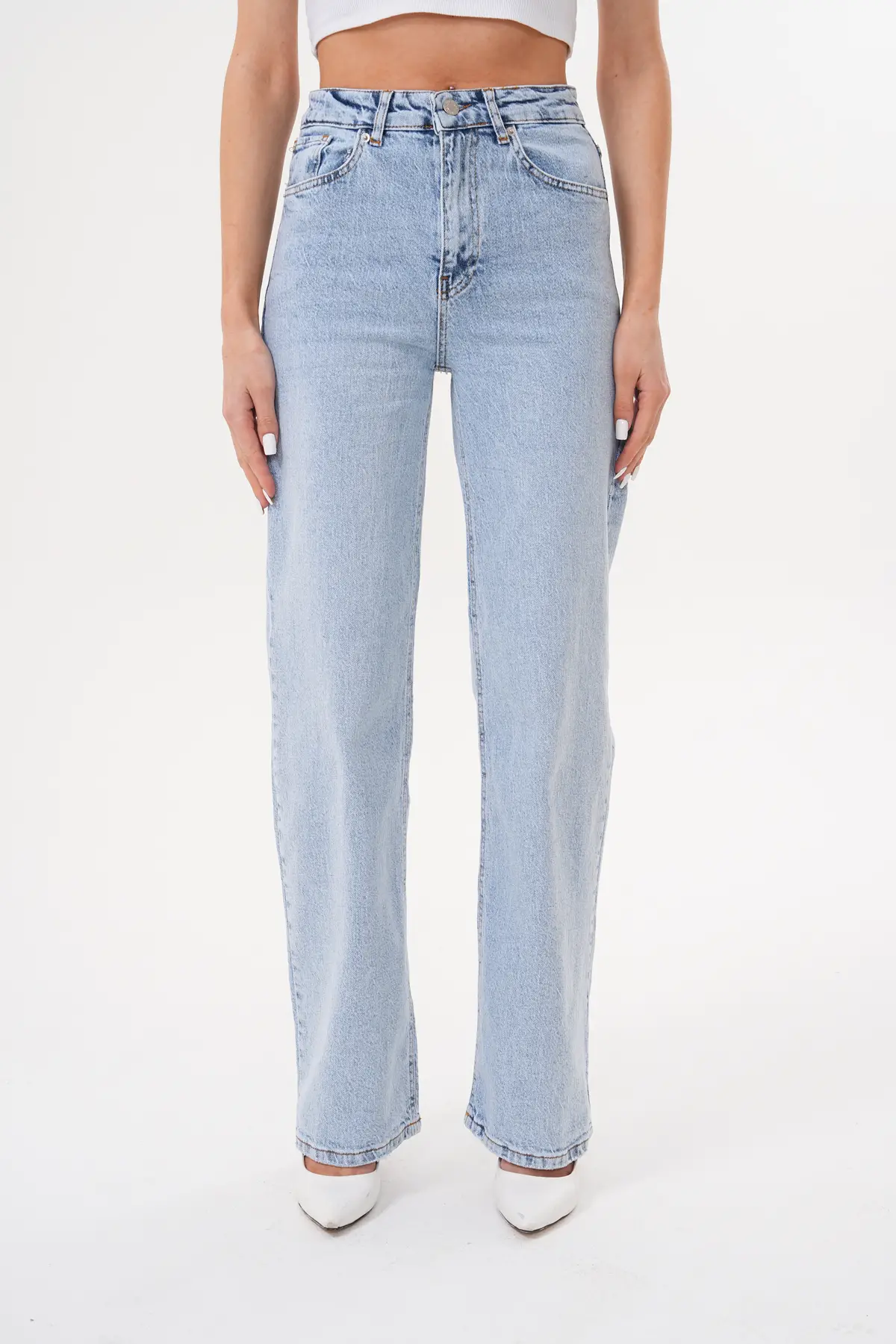 Kadın Palazzo Pantolon Buz Mavi 1342-107