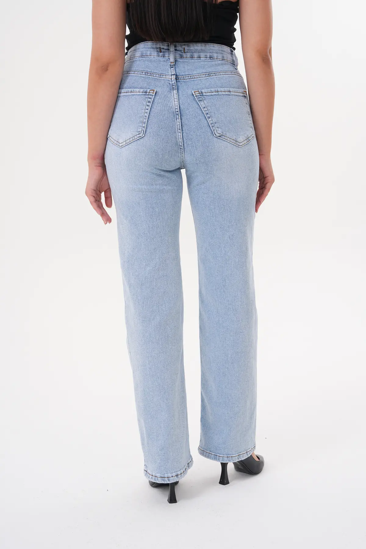 Kadın Palazzo Büyük Beden Pantolon Buz Mavi 1363-107