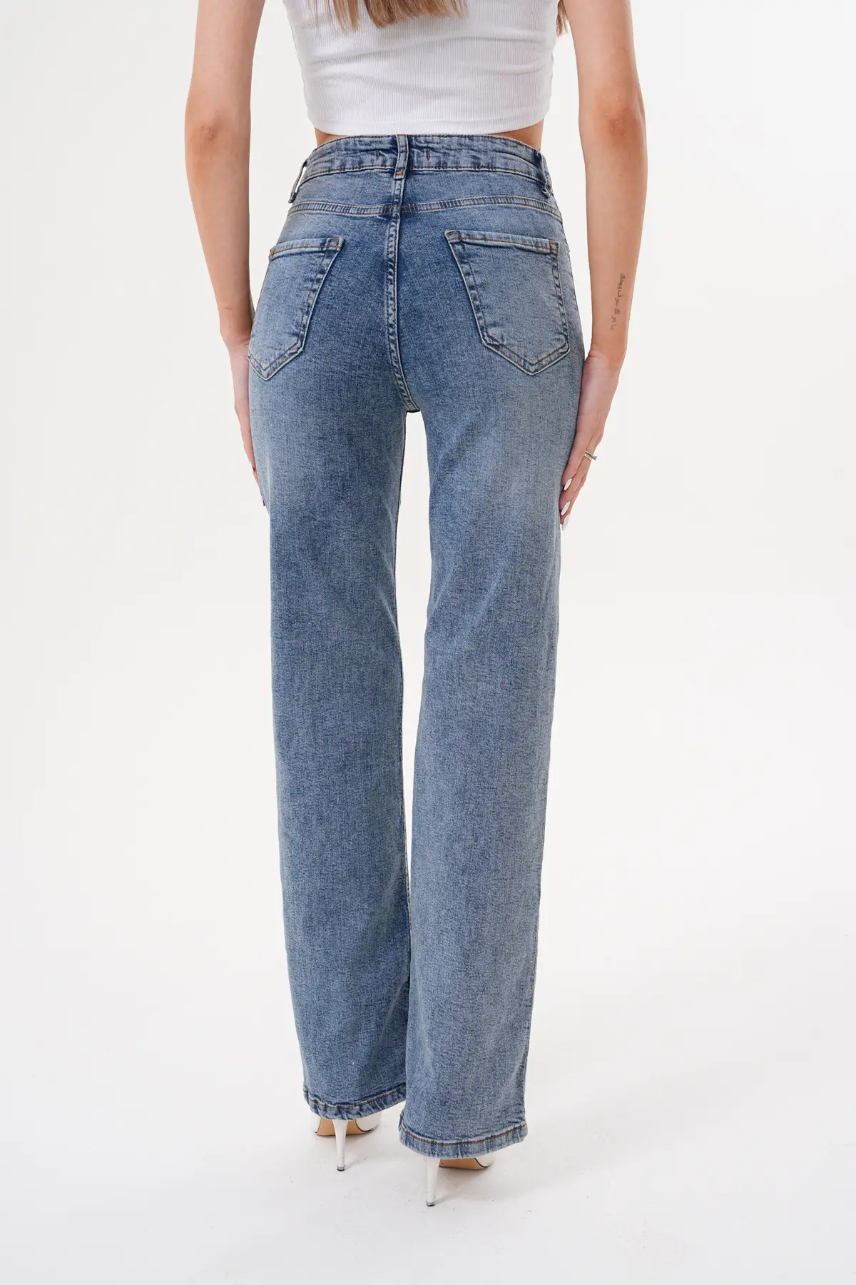 Kadın Wide Leg Pantolon Tint Mavi 1351-106