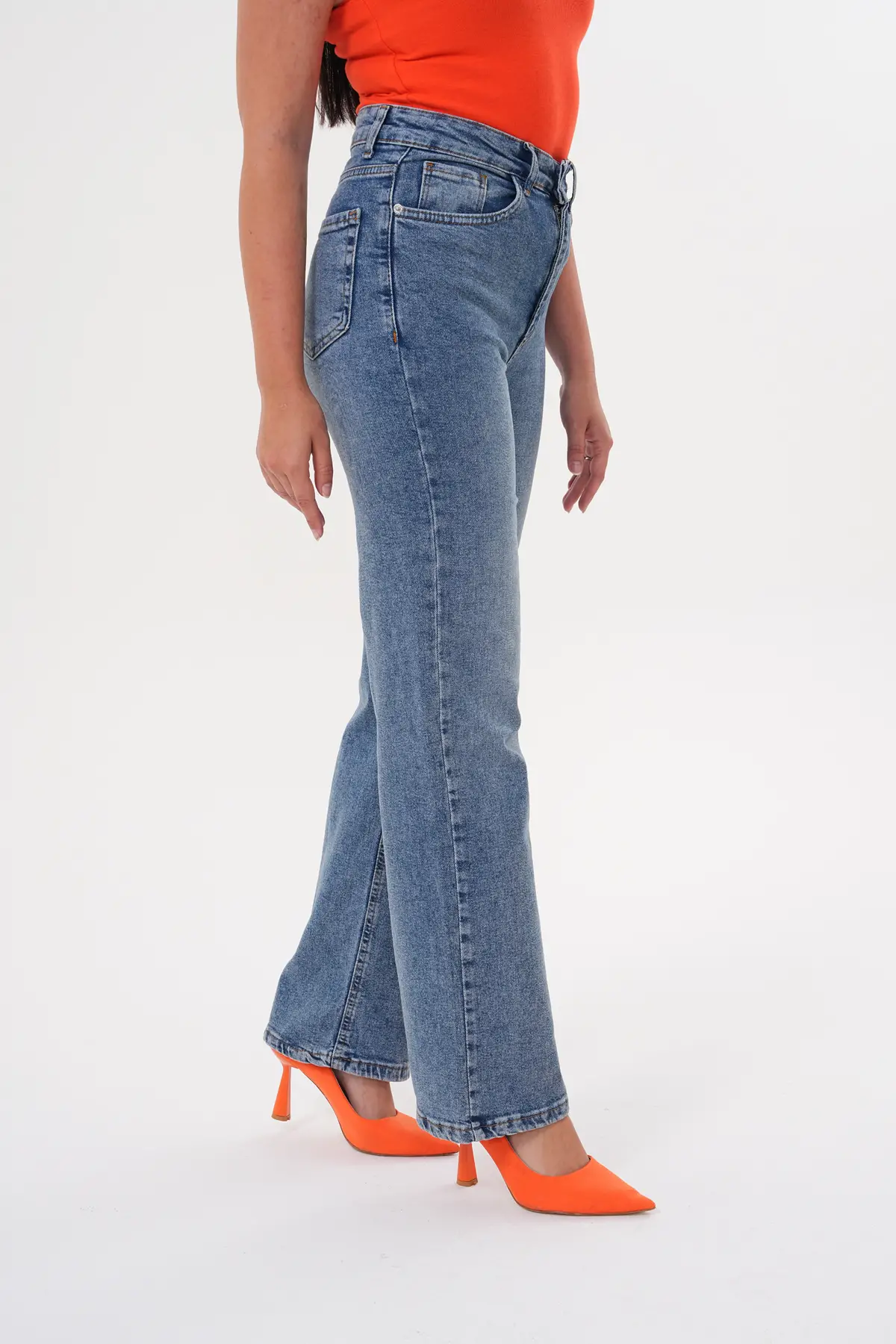 Kadın Palazzo Büyük Beden Pantolon Tint Mavi 1363-106