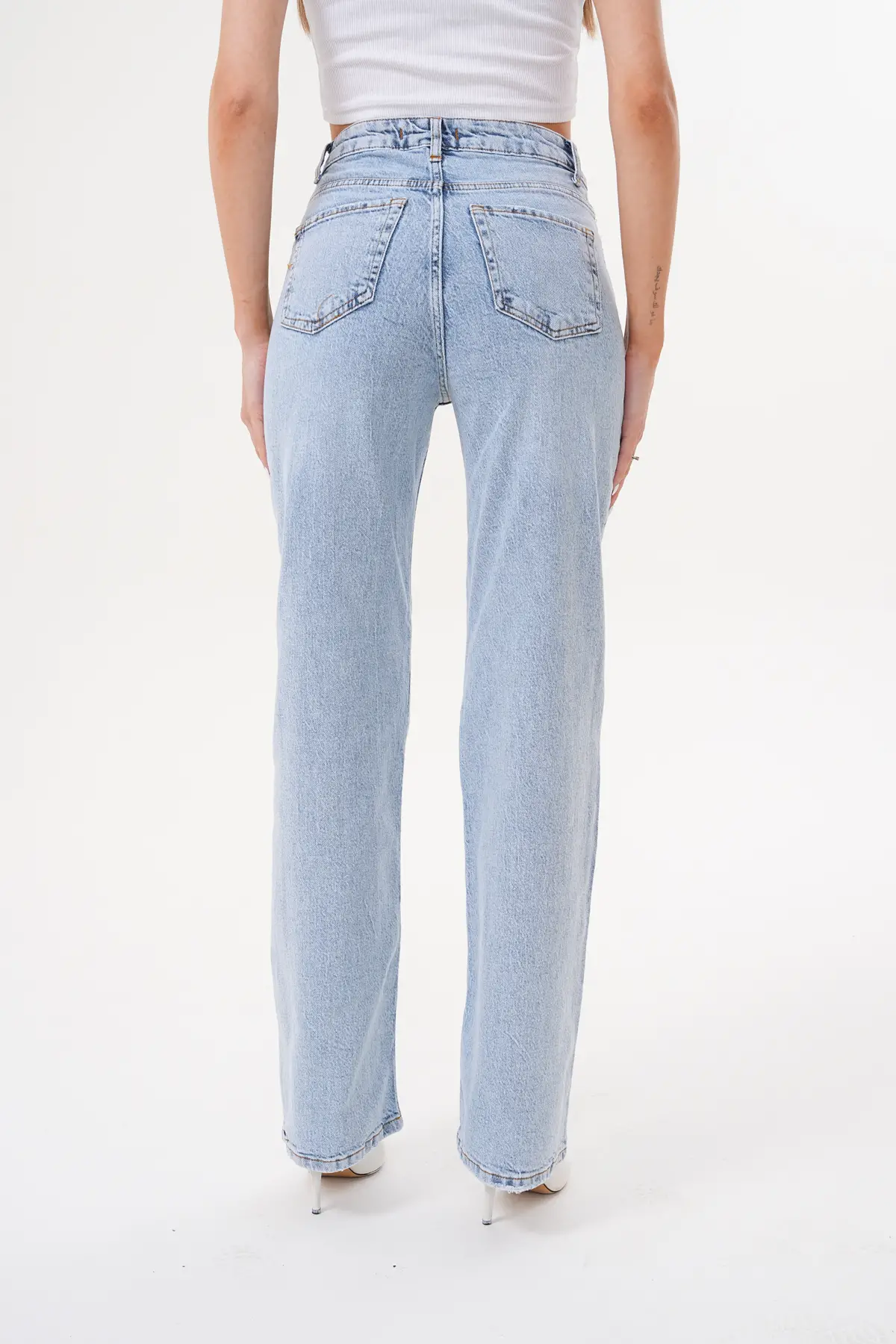 Kadın Palazzo Pantolon Buz Mavi 1342-107