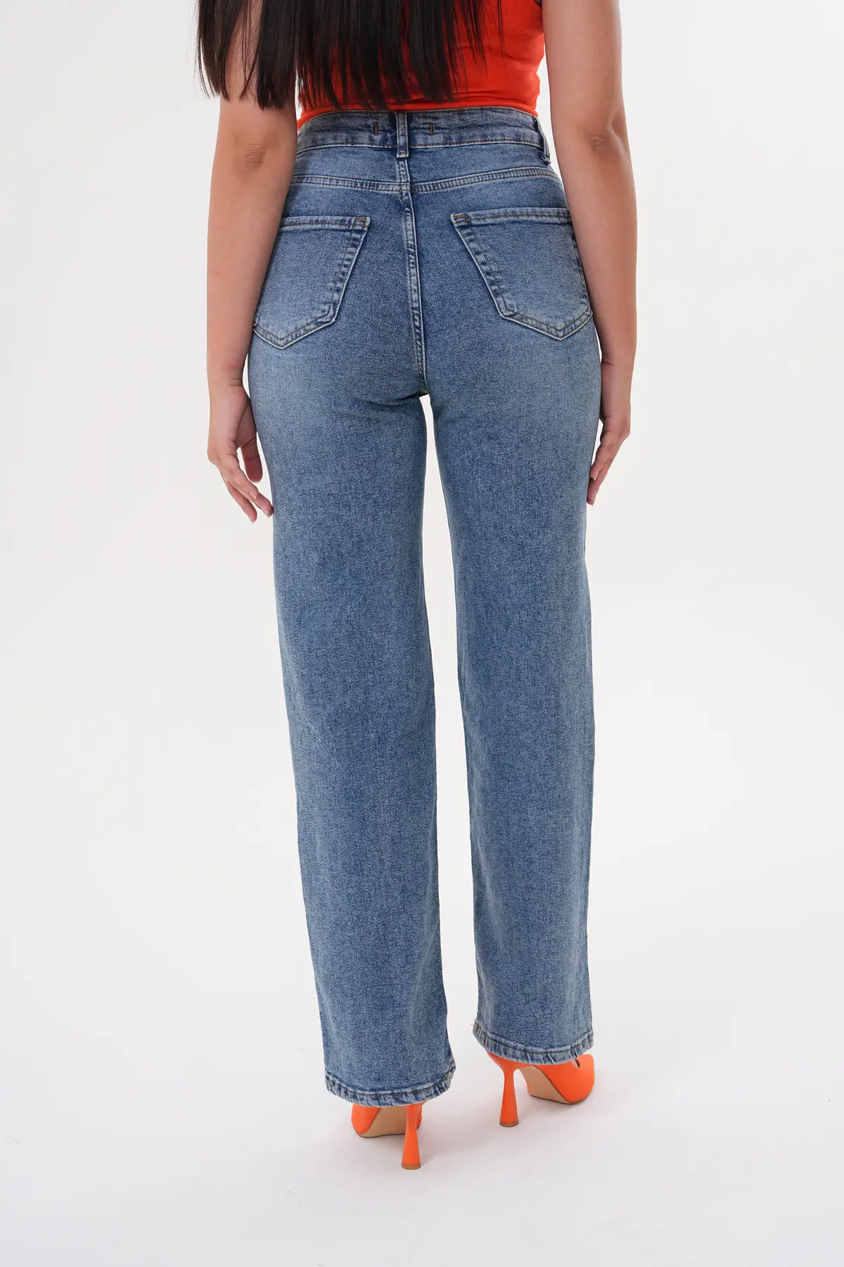 Kadın Palazzo Büyük Beden Pantolon Tint Mavi 1363-106