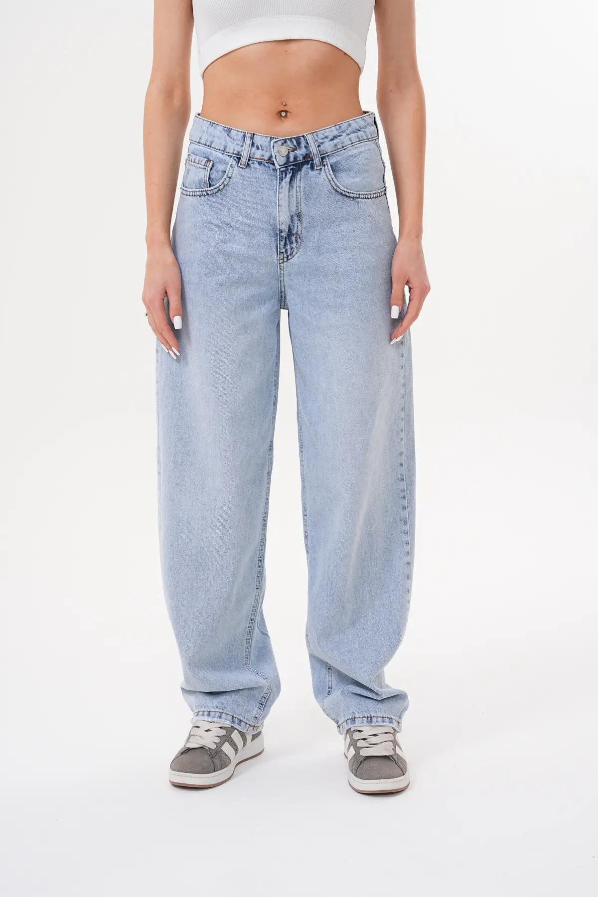 Kadın Baggy Pantolon Buz Mavi 1320-107