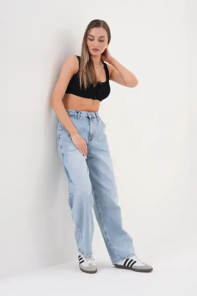 Kadın Skater Pantolon Buz Mavi 1915-107