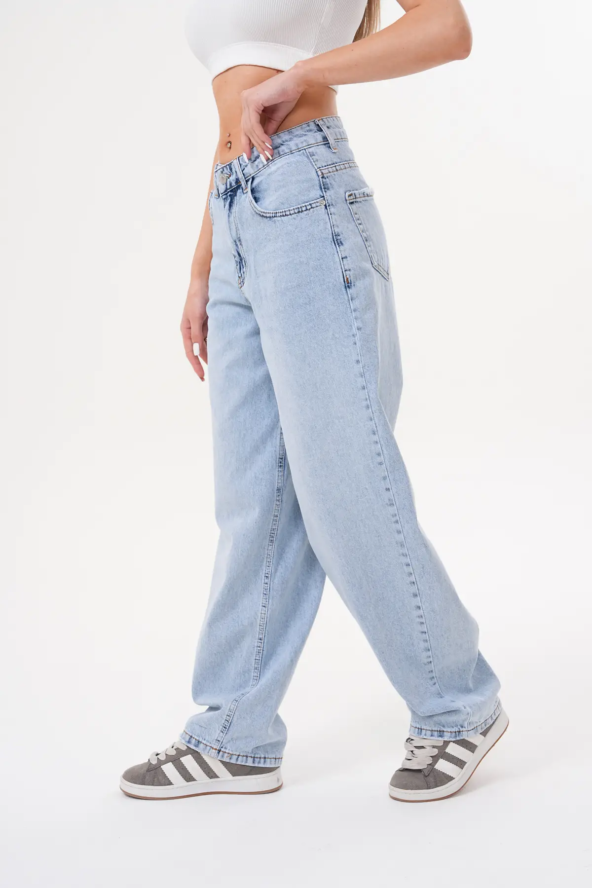 Kadın Baggy Pantolon Buz Mavi 1320-107