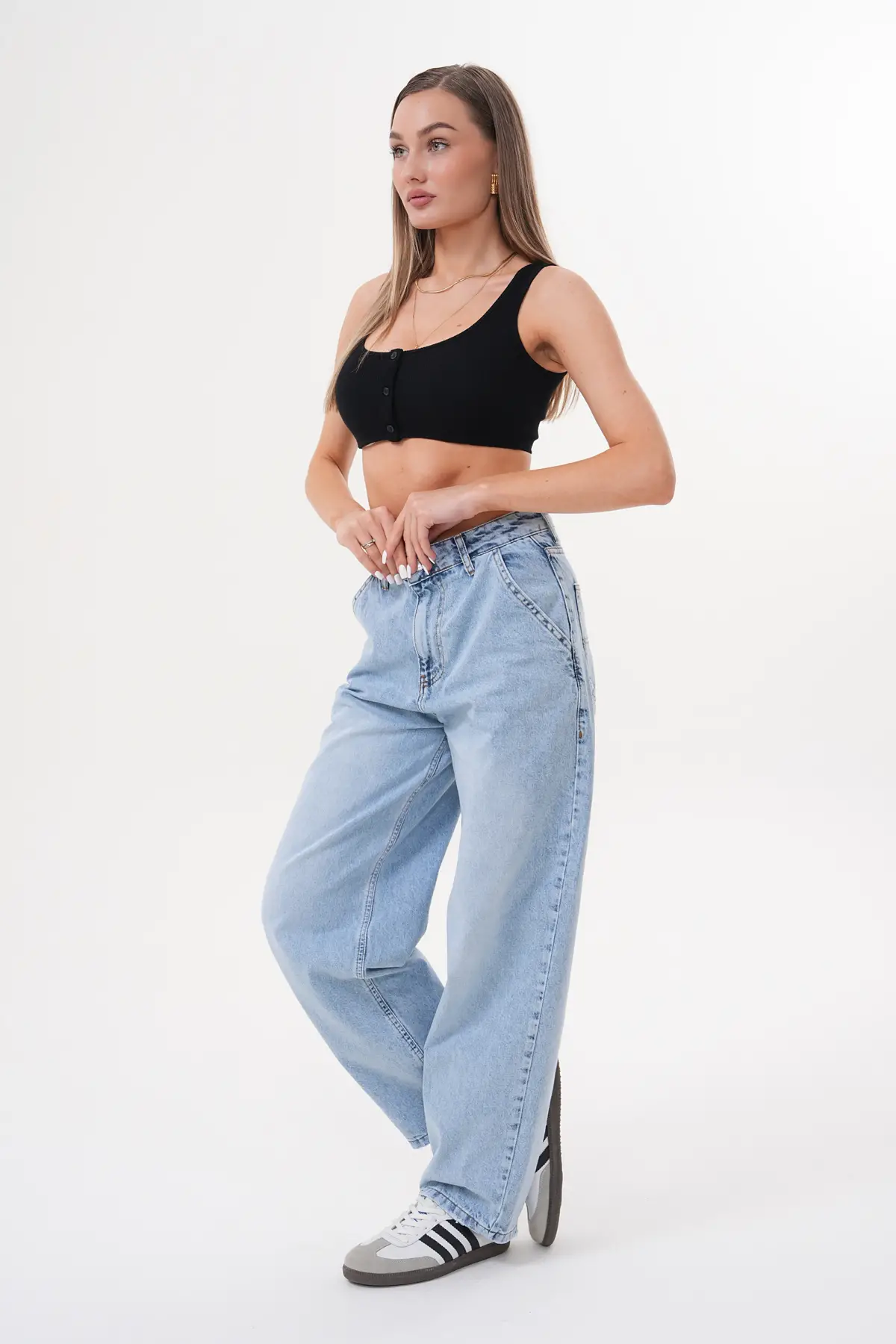 Kadın Skater Pantolon Buz Mavi 1915-107