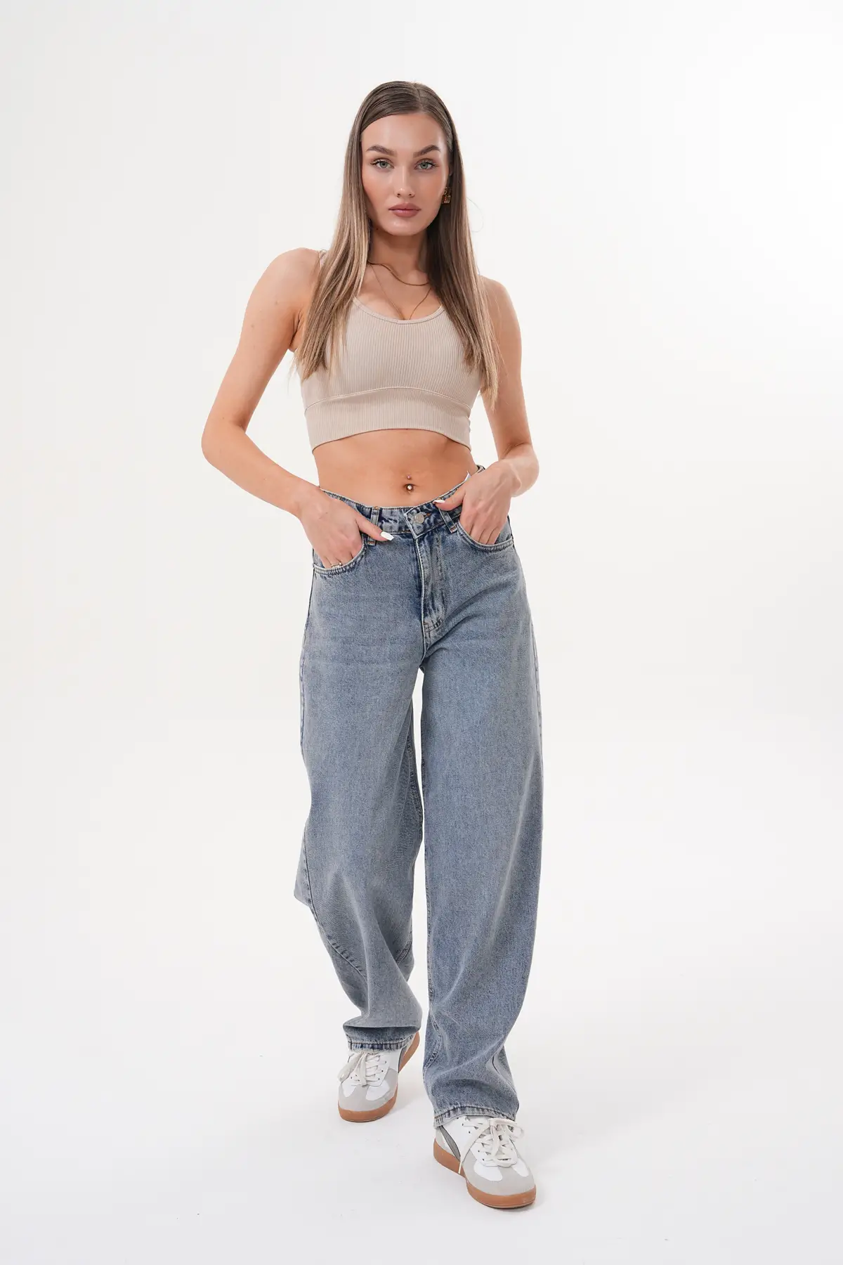 Kadın Baggy Pantolon Tint Mavi 1320-201