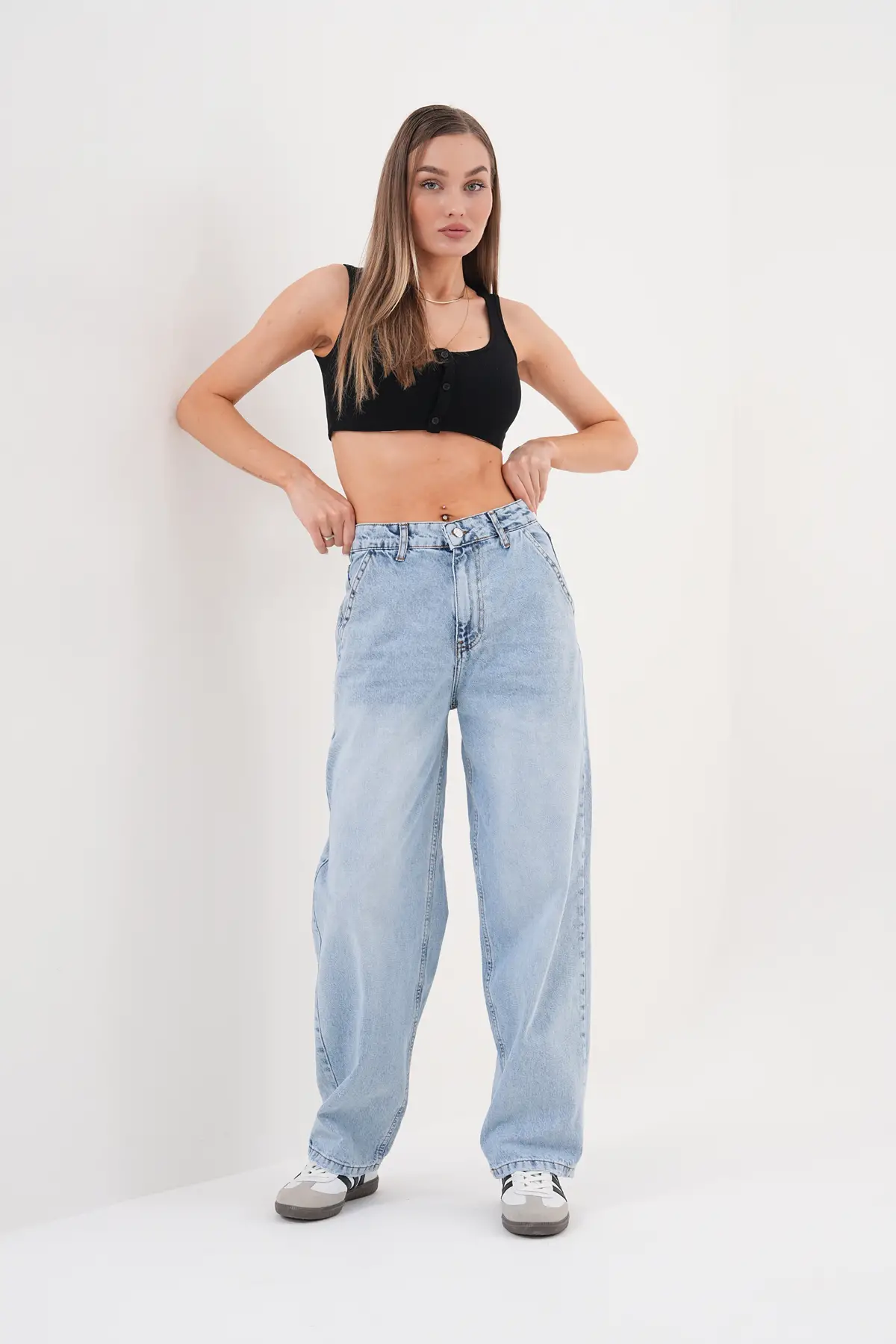 Kadın Skater Pantolon Buz Mavi 1915-107