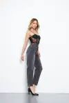 Kadın Mom Kot Pantolon Siyah 1268-57