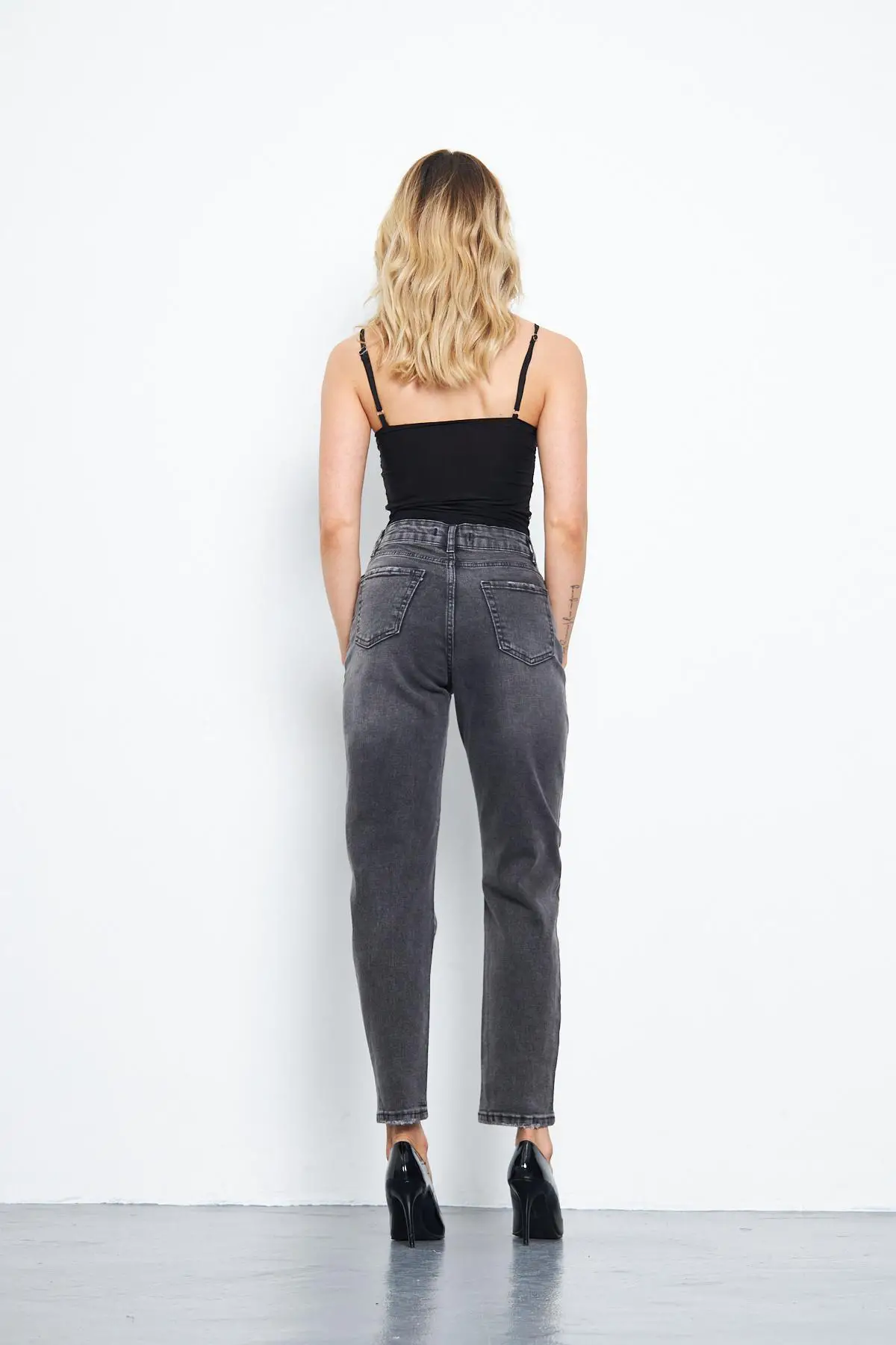 Kadın Mom Kot Pantolon Siyah 1268-57