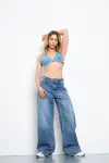 Kadın Wide Leg Pantolon Tint Mavi 1387-14