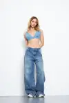 Kadın Wide Leg Pantolon Tint Mavi 1387-14