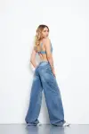 Kadın Wide Leg Pantolon Tint Mavi 1387-14