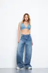Kadın Wide Leg Pantolon Tint Mavi 1387-14