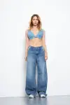 Kadın Wide Leg Pantolon Tint Mavi 1387-14