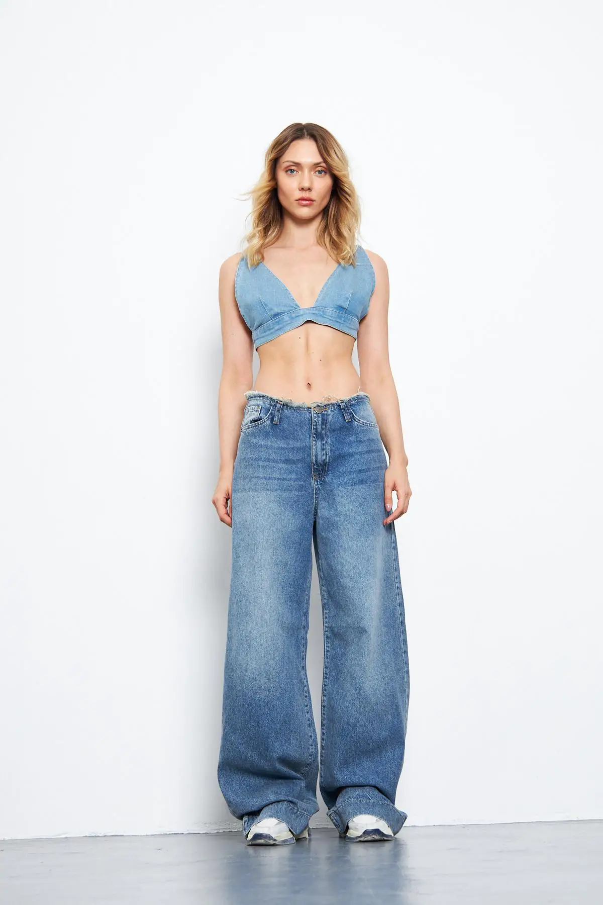 Kadın Wide Leg Pantolon Tint Mavi 1387-14