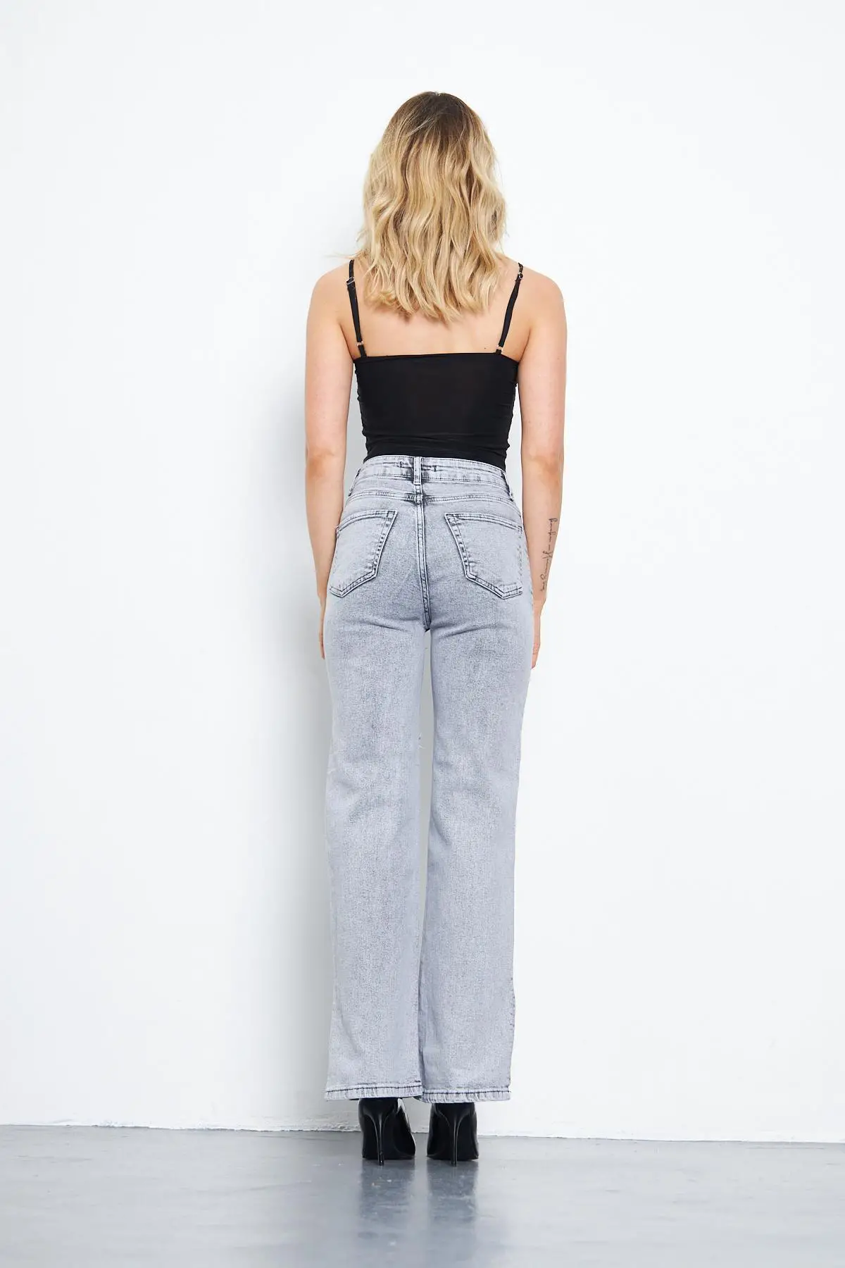 Kadın Wide Leg Pantolon Füme 355-60