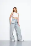 Kadın Wide Leg Pantolon Modelli Buz Mavi 1391-131