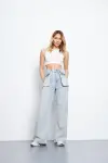 Kadın Wide Leg Pantolon Modelli Buz Mavi 1391-131