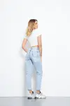 Kadın Mom Pantolon Buz Mavi 264-07