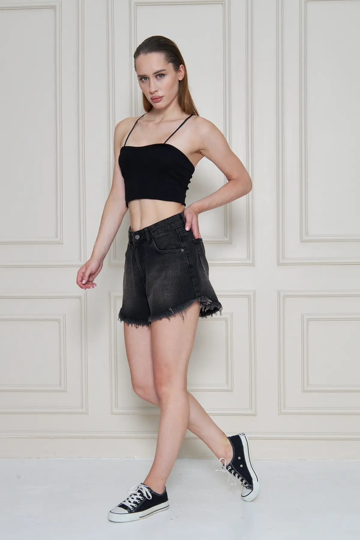 Kadın Şort A. Siyah 1664-219